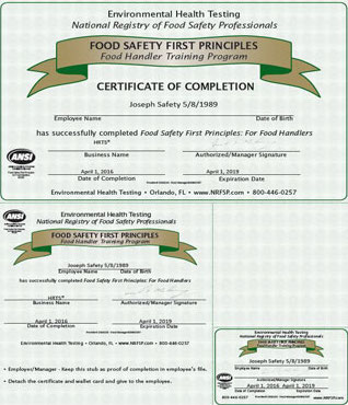Food Handler Certificate Online Florida prntbl